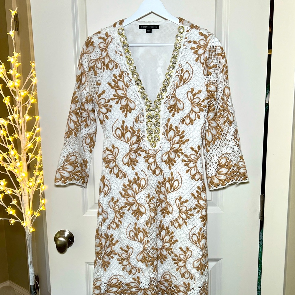 Boston Proper Embellished Lace Crochet Dress/XS